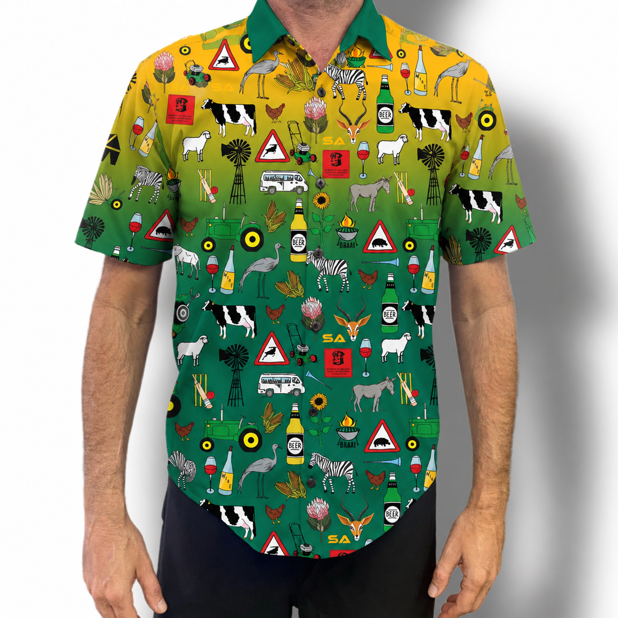 ICONIC GREEN & GOLD Button up Shirt