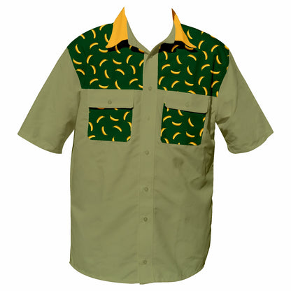 Piesang khaki Geel Kraag 44 Klub  - Safari Button Up Shirt (3828)