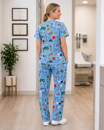 Scrub Set Unisex (Top + Pants) – 44 Suid Afrika Light Blue (Heritage)