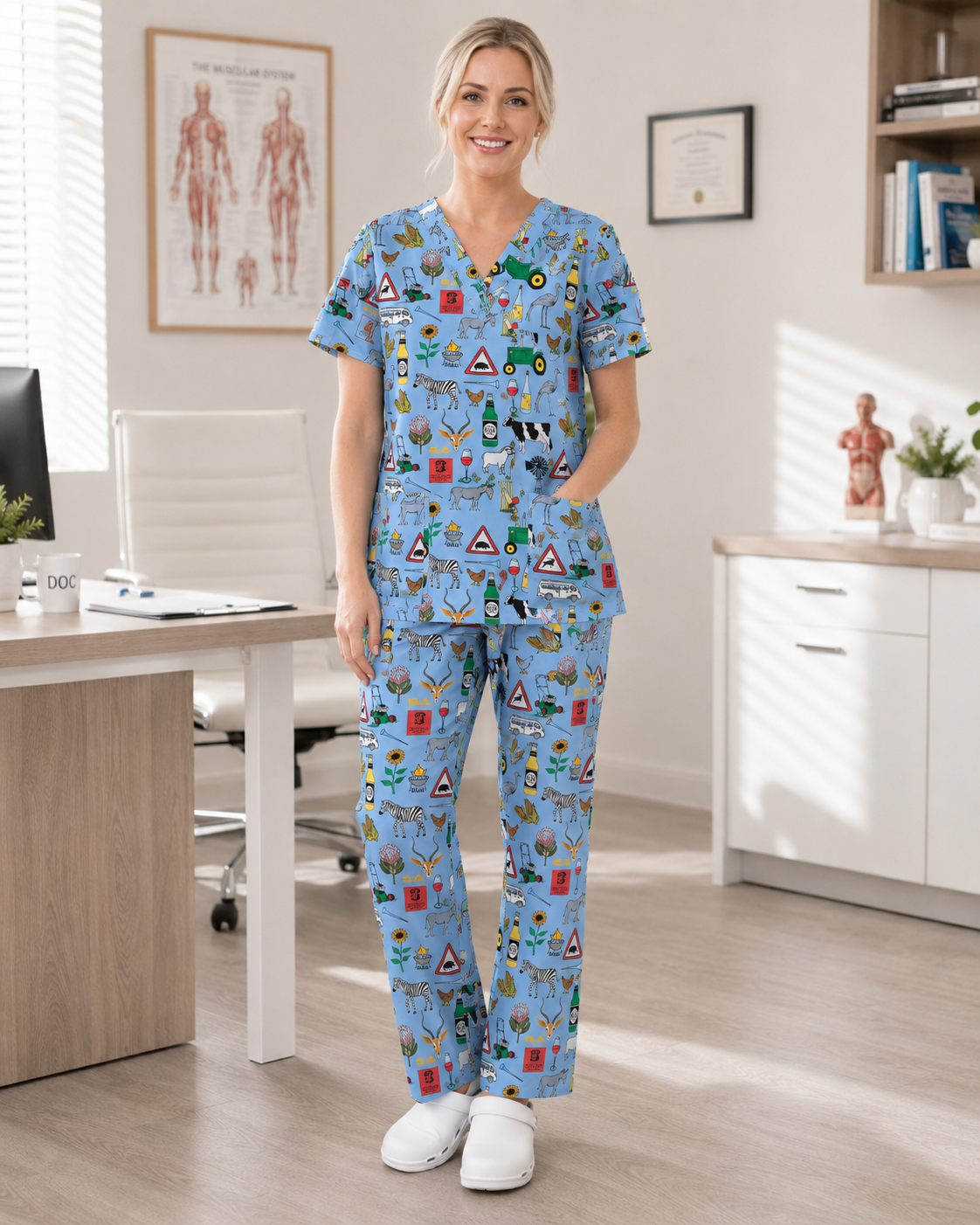 Scrub Set Unisex (Top + Pants) – 44 Suid Afrika Light Blue (Heritage)