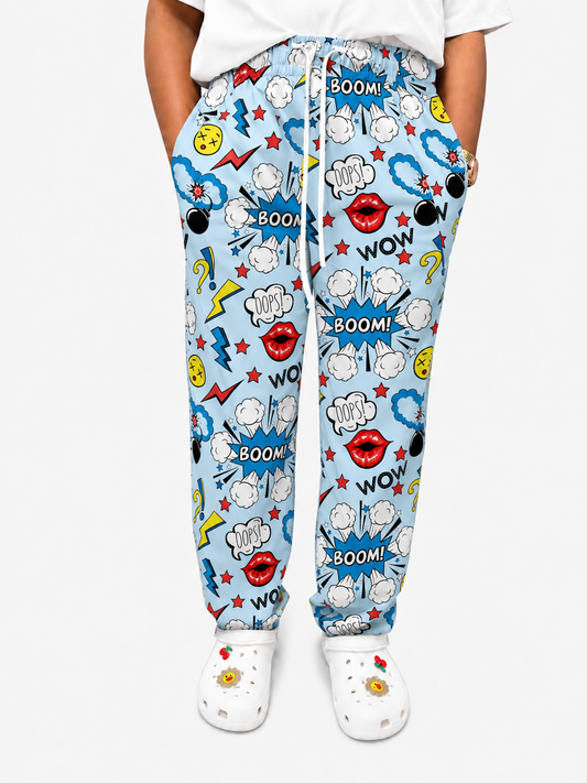 Printed Lifestyle Scrub Pants – Oops (Unisex)