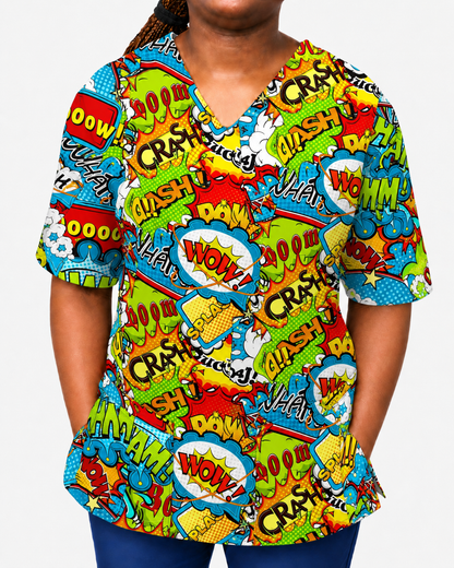 Scrub Top Unisex – Boom Bang Wham