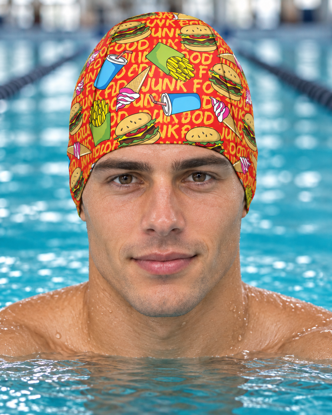 Martin West Junkfood sublimated swim cap