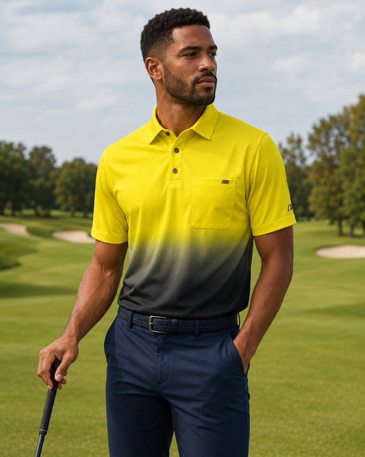 Yellow Ombre Technical Golf Shirt (3433)