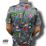 44 Suid Afrika - Grey  Printed Golf Shirt