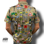 44 Suid Afrika - Khaki Printed Golf Shirt