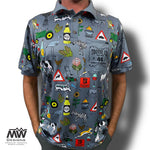 44 Suid Afrika - Grey  Printed Golf Shirt