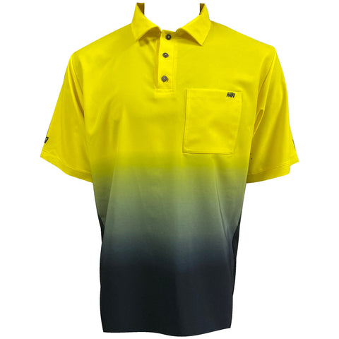 Yellow Ombre Technical Golf Shirt