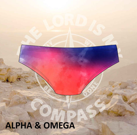 Alpha And Omega Jesus Loves You Watercolor Bikini Bottom