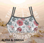 Alpha And Omega Succulent Floral  Bikini Top