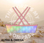 Alpha And Omega Pastel Christian Crosses Bikini Top