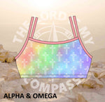 Alpha And Omega Pastel Christian Crosses Bikini Top