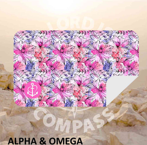 Alpha And Omega Watercolor Floral Microfiber Towel
