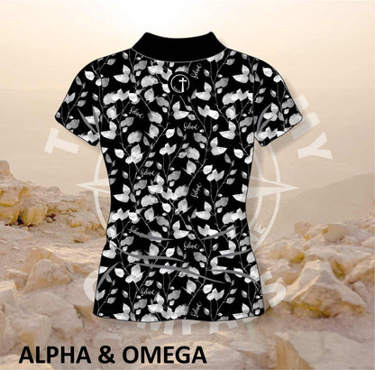 Ladies Golf Shirt – Believe Trailing Leaf