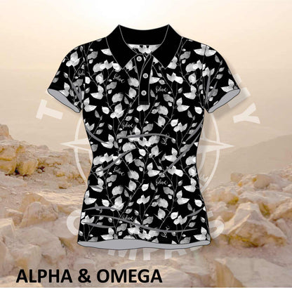 Ladies Golf Shirt – Believe Trailing Leaf