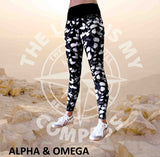Alpha And Omega Believe Trailing Leaf Print Athleisure Tights
