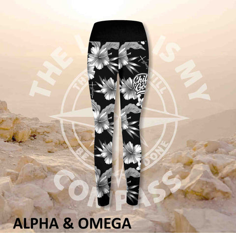 Alpha And Omega Child of God Hibiscus Print Athleisure Tights