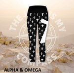Alpha And Omega Christian Cross Athleisure Three Quarter Tights
