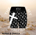 Alpha And Omega Christian Cross Athleisure Short Tights
