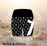 Alpha And Omega Christian Cross Athleisure Short Tights