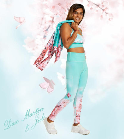 Dax Martin Originals Cherry Blossom Anahata Active Full Length Leggings