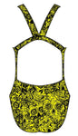Female fastback swimsuit - Neon Mexican Skulls - DG apparel competitive swimwear lifesaving waterpolo south african flag swimwear triathlon running