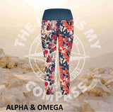 Alpha And Omega God is Great Athleisure Three Quarter Tights