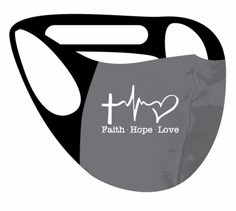 ALPHA & OMEGA Ultimate Comfort Reusable Face Christian Heartbeat Mask