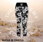 Alpha And Omega Child of God Grey Hibiscus Athleisure Three Quarter Tights