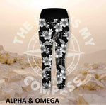 Alpha And Omega Child of God Grey Hibiscus Athleisure Three Quarter Tights