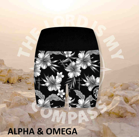 Alpha And Omega Child of God Hibiscus Athleisure Short Tights