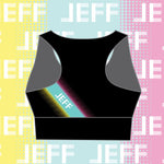 JEFF Ladies Active Crop Top Diagonal Print