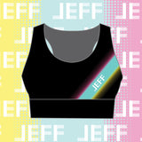 JEFF Ladies Active Crop Top Diagonal Print