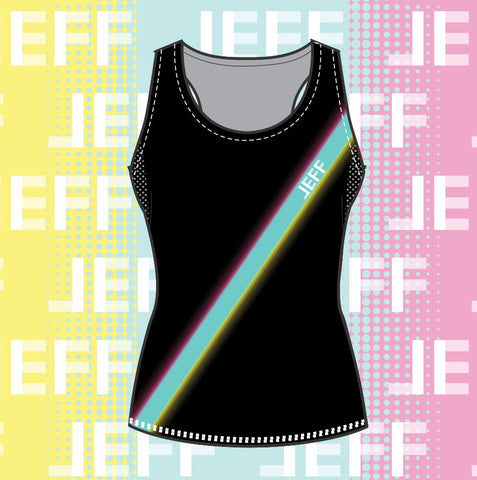 JEFF Female Active Vest Diagonal Print