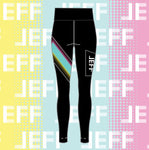 JEFF Female Active Full Length Tights Front Leg Diagonal Print