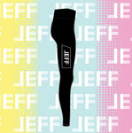 JEFF Female Active Full Length Tights Front Leg Diagonal Print