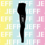 JEFF Female Active Full Length Tights Front Leg Diagonal Print