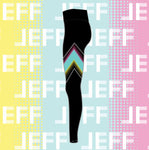 JEFF Female Active Full Length Tights Front Leg Diagonal Print