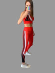 JEFF Ladies Active Crop Top RED