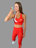 JEFF Ladies Active Crop Top RED