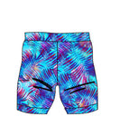 Female  swim/run/paddle shorts -  Blue Palm