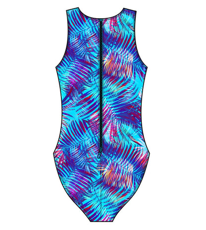 Female Water Polo Suit - Blue Palm