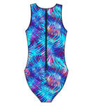 Female water polo swimsuit - Blue Palm