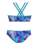 Female 2 piece training bikini  - Blue Palm