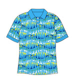 Female Blue Reflection Custom Printed Golf Shirt