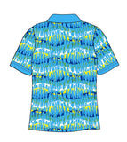 Female Blue Reflection Custom Printed Golf Shirt