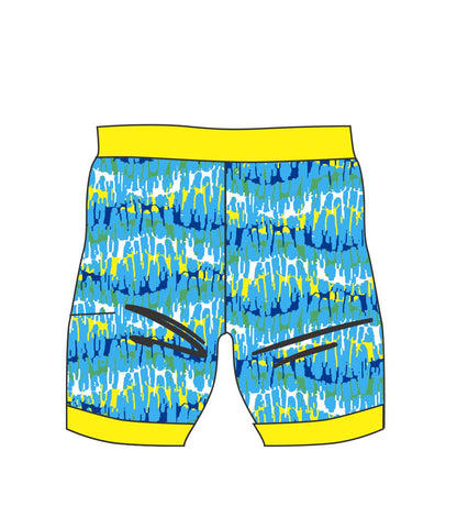 Female run/paddle shorts -  Reflection Blue