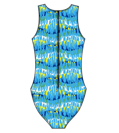 Female Water Polo Suit - Reflection Blue