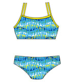 Female 2 piece training bikini  -  Reflection Blue