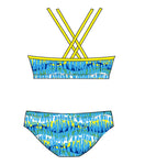 Female 2 piece training bikini  -  Reflection Blue